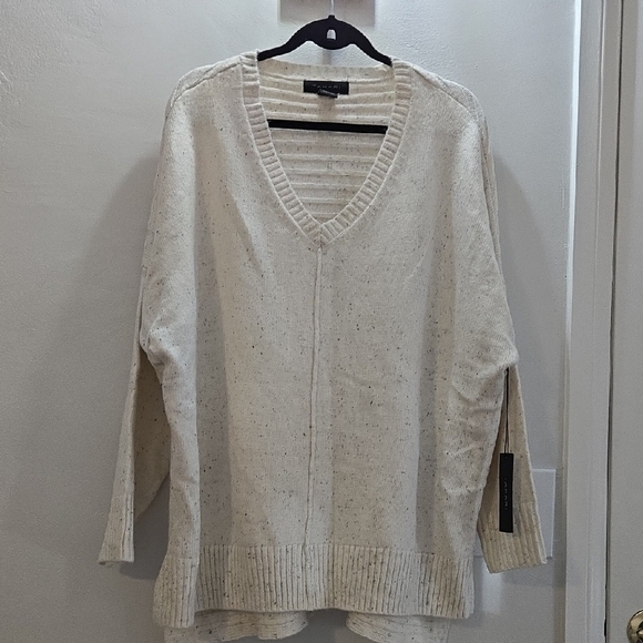 Tahari Sweaters - Tahari Cream V-Neck Sweater Size 2X